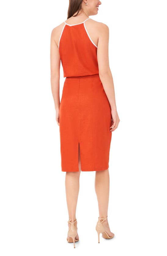 Shop Halogen Linen Blend Pencil Skirt In Burnt Orange