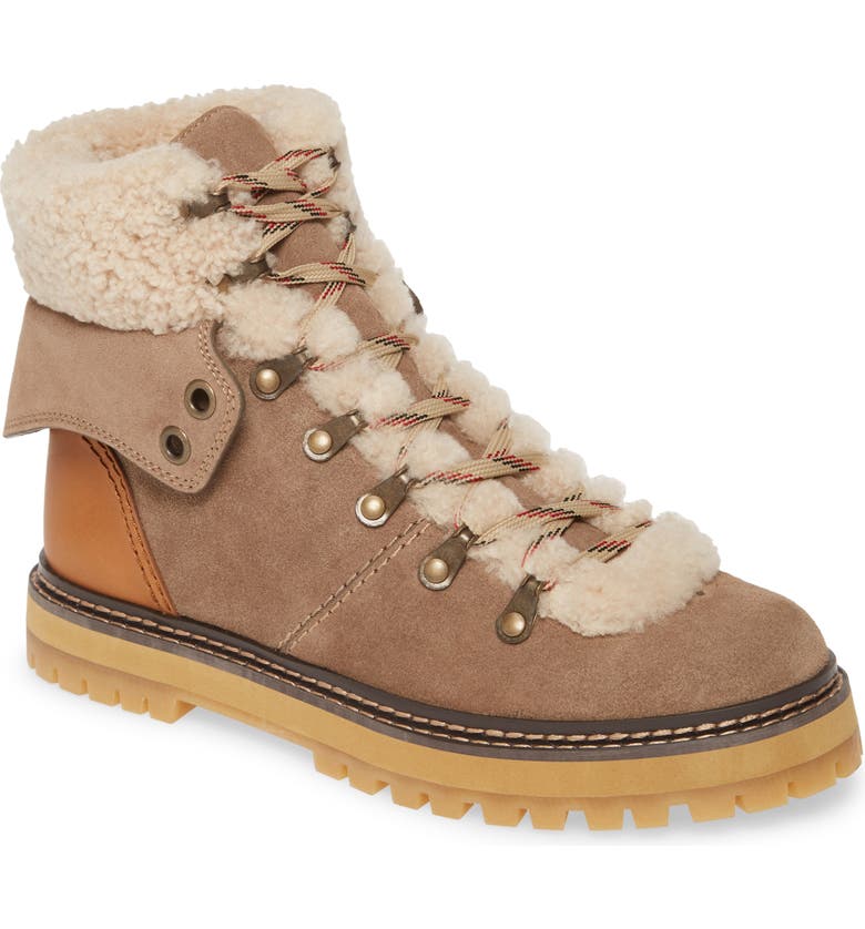 See by Chloé Eileen Genuine Shearling Hiking Boot (Women) | Nordstrom