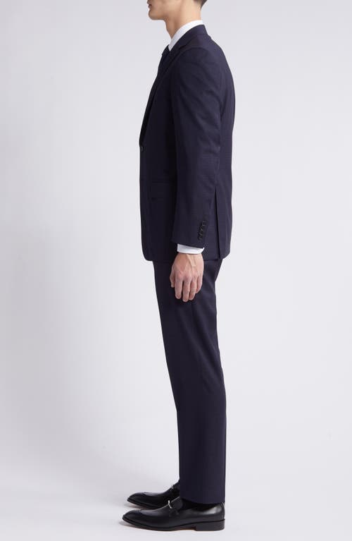 Shop Canali Siena Regular Fit Plaid Stretch Wool Suit In Navy