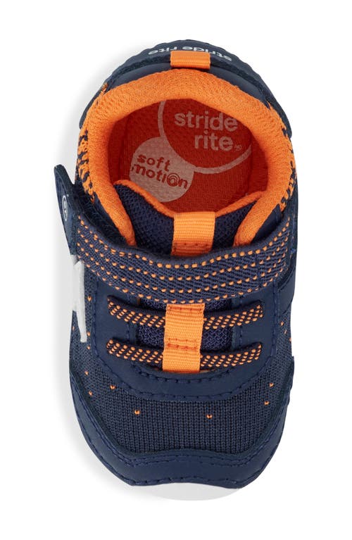 Stride Rite Soft Motion Zips Runner Sneaker In Navy/orange