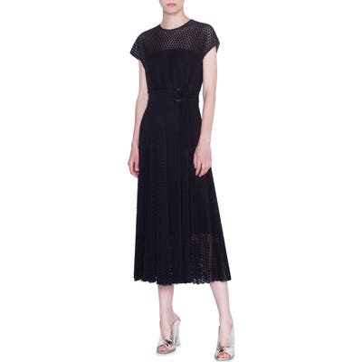 Akris Punto Signature Punto Lace Midi Dress, Black