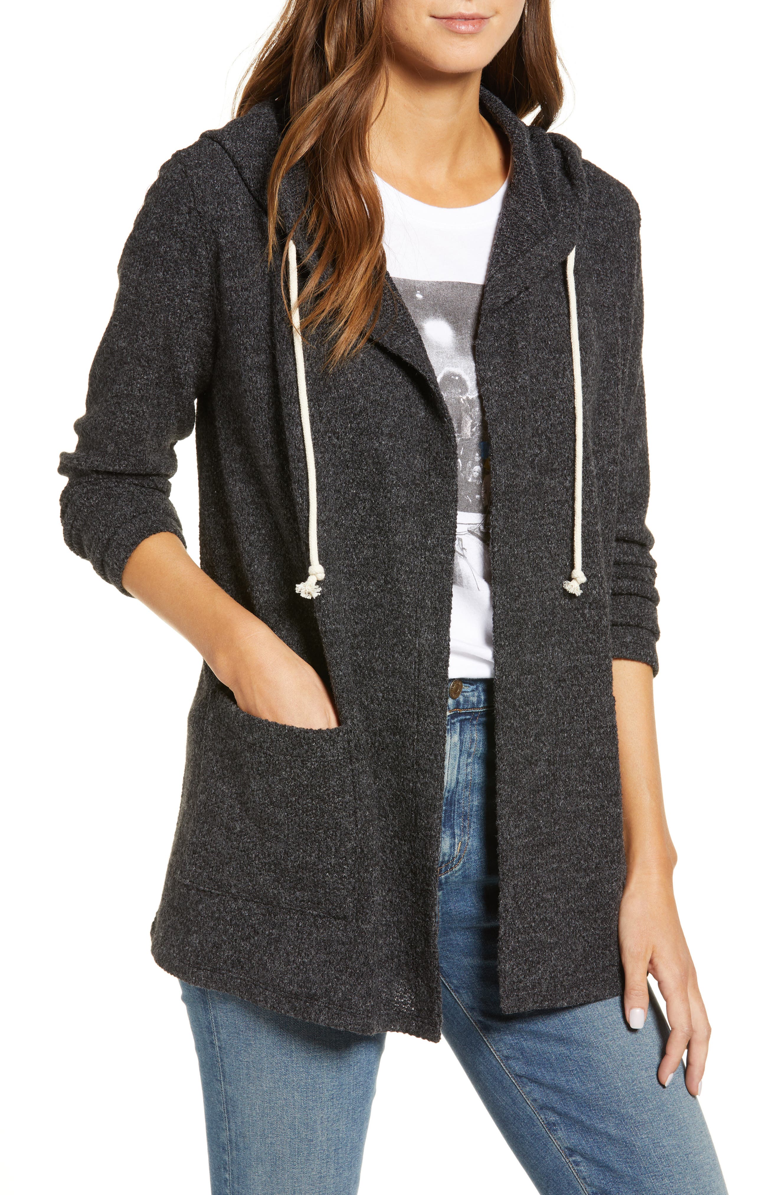 cardigan over hoodie