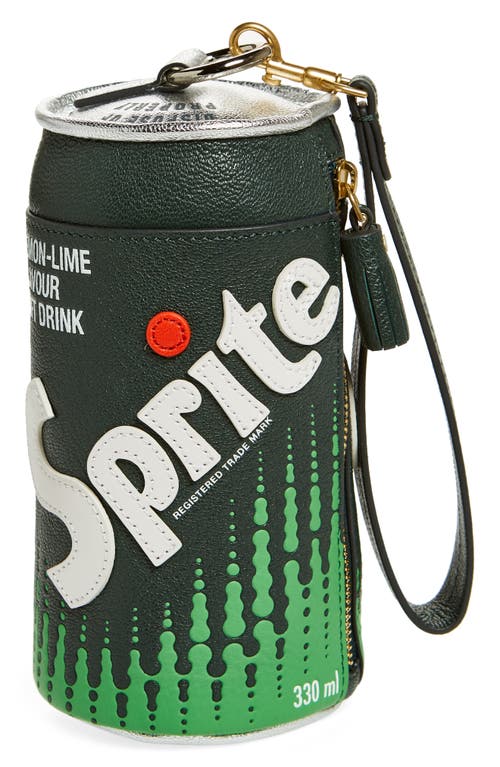 Anya Hindmarch Sprite Leather Pouch in Kelp/Silver at Nordstrom