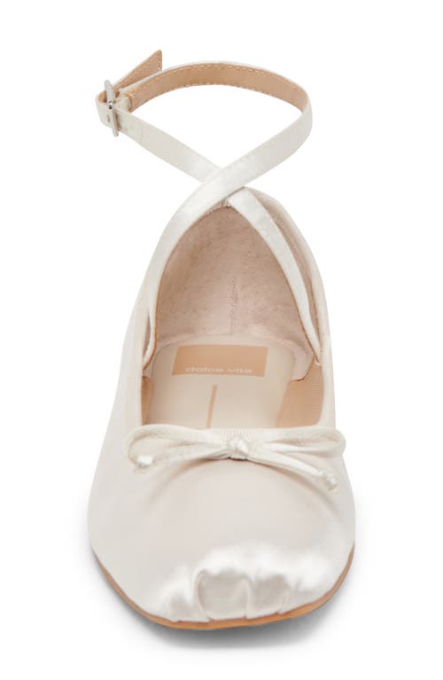 Dolce Vita Reily Ballet Flat In White Satin