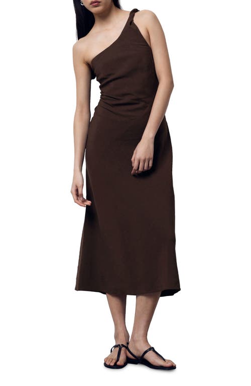 & Other Stories One-Shoulder Midi Dress Brown Dark at Nordstrom,