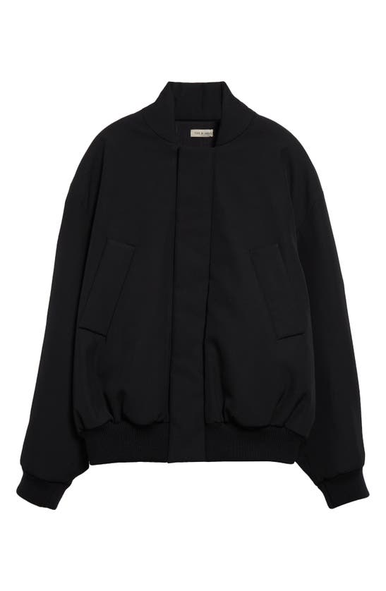 Shop Fear Of God Virgin Wool & Cotton Twill Bomber Jacket In 001 - Black