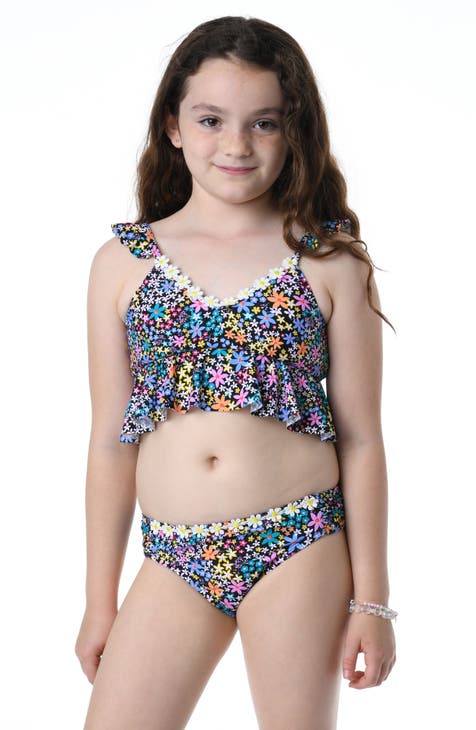 Kids' Dainty Ruffle Triangle Two-Piece Swimsuit (Big Kid)