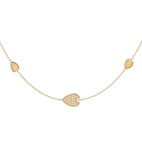 Shop Luvmyjewelry Avani Raindrop Layered Sterling Silver Diamond Necklace In 14kt Gold Vermeil On Sterling