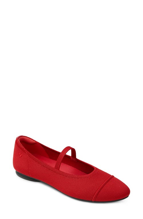 Tamia Mary Jane Cap Toe Flat in Ruby Red