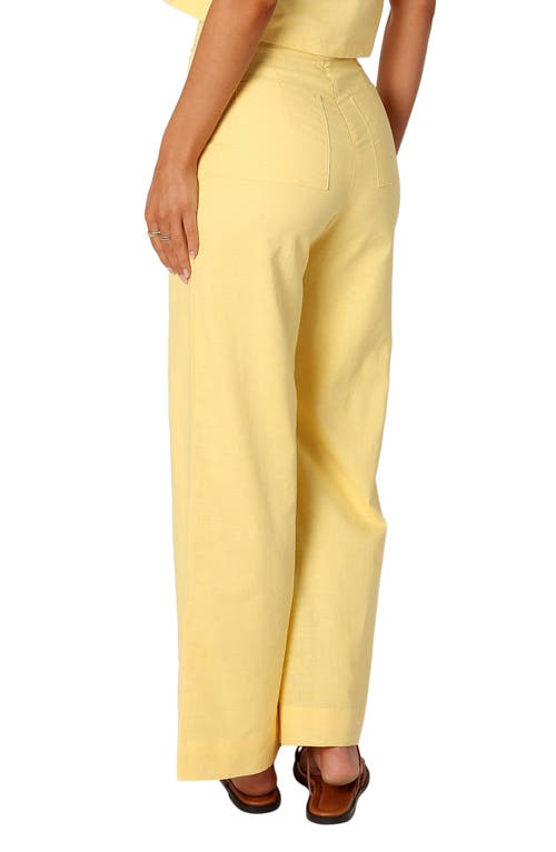 Petal And Pup Petal & Pup Devlin Linen Wide Leg Pants In Yellow