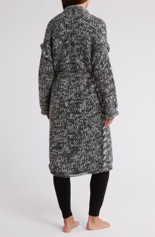 Lunya Lofty Tie Waist Wool Blend Cardigan In Cinder Coal