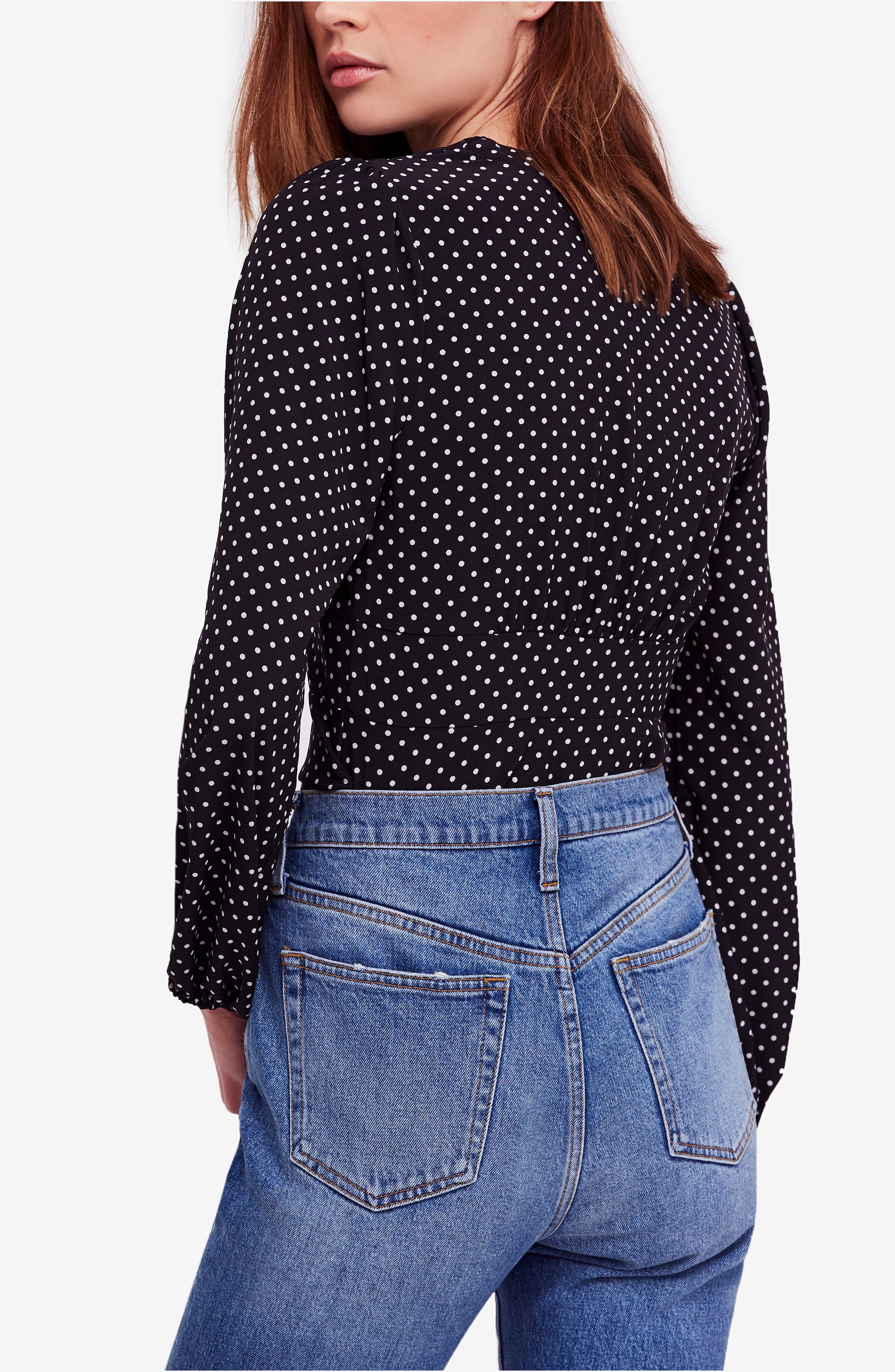 free people polka dot top