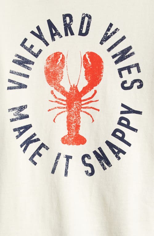 Shop Vineyard Vines Kids' Make It Snappy Lobster Cotton Graphic T-shirt In Marshmallow