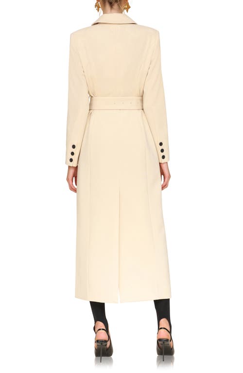 Shop Avec Les Filles Modern Cutaway Belted Long Coat In Banana Milk
