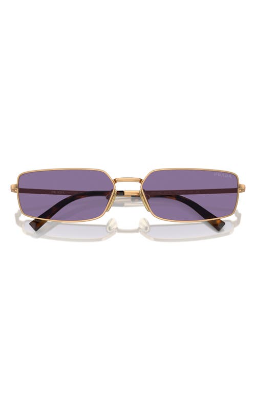 Prada 59mm Rectangular Sunglasses In Gold