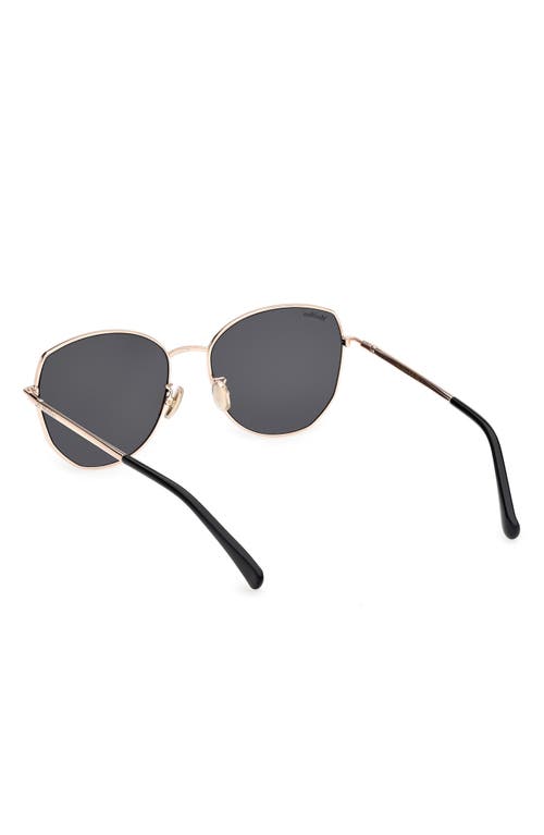 Shop Max Mara 58mm Round Sunglasses In Gold/smoke