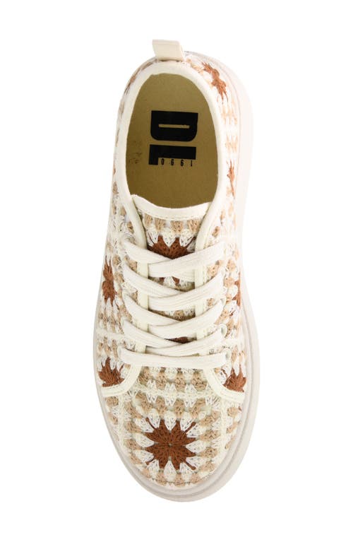 Dirty Laundry Rambling Crochet Platform Sneaker In Cream Multi