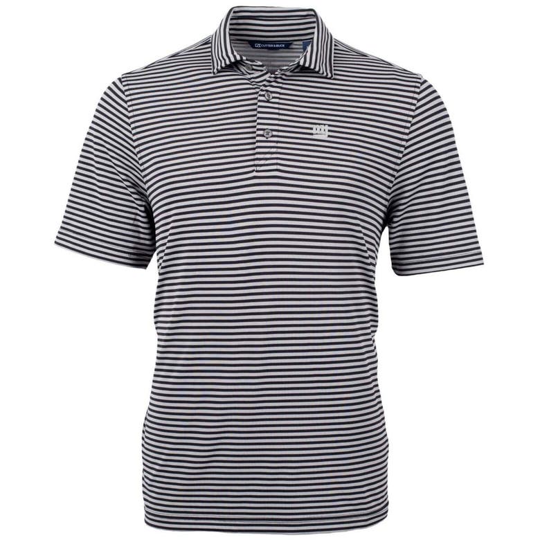 Shop Cutter & Buck Black New York Giants Big & Tall Virtue Eco Pique Stripe Recycled Polo