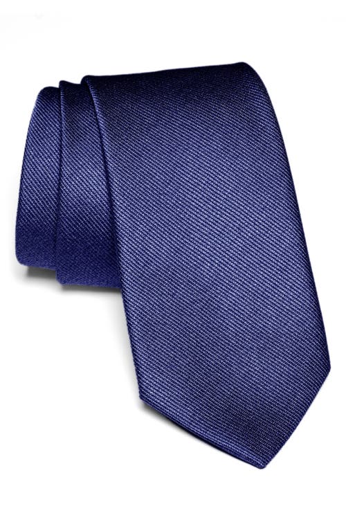 Bowman Solid Silk Blend Tie in Denim