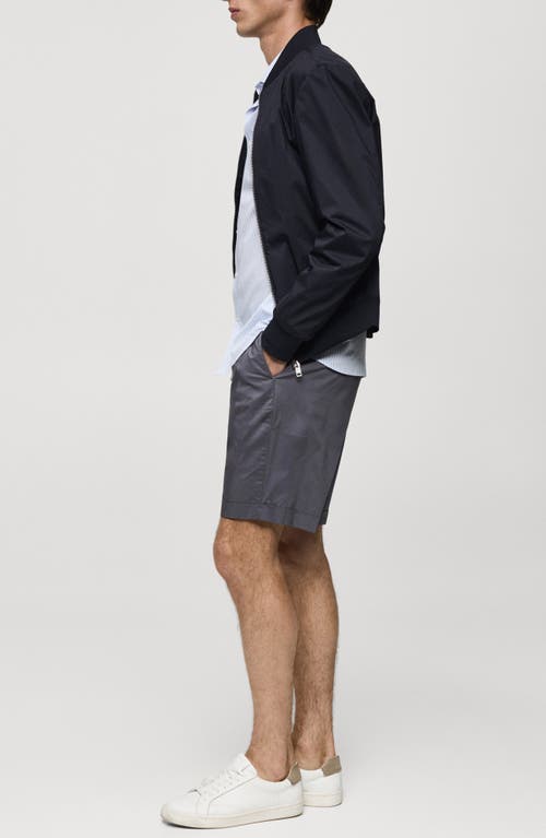 Shop Mango Bomber Jacket In Dark Navy