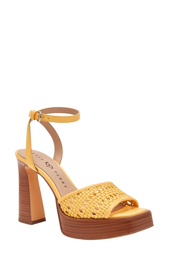 Shop Katy Perry The Steady Ankle Strap Platform Sandal In Pineapple