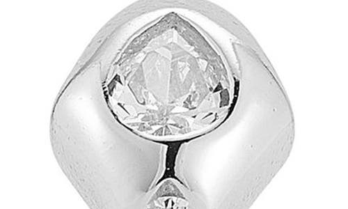 Chloe & Madison Chloe And Madison Cubic Zirconia Snake Huggie Hoop Earrings In Silver