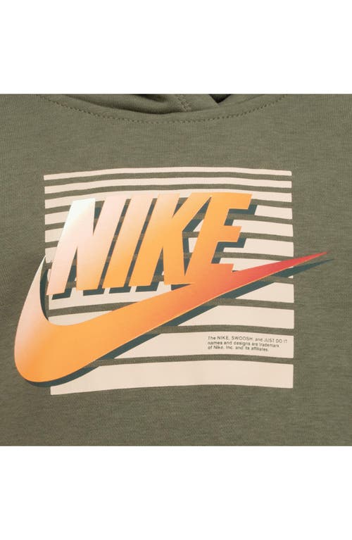 Nike Kids' Gradient Futura Logo Pullover Hoodie & Joggers Set In Medium Olive