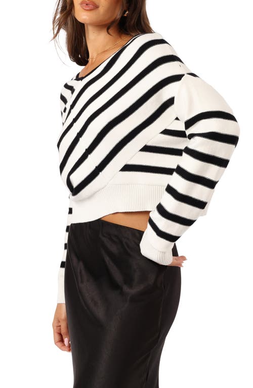 Petal And Pup Petal & Pup Lynette Crisscross Stripe Sweater In Black