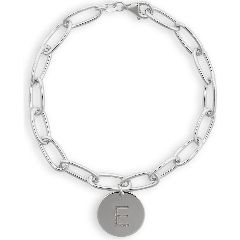Meshmerise Initial Disc Charm Bracelet In White-e