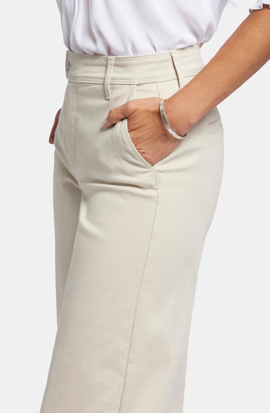 Nydj Mona High Rise Wide Leg Trouser Ankle Jeans In Boardwalk In Feather