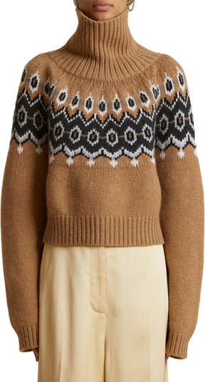 Khaite Amaris Fair Isle Cashmere Blend Turtleneck Sweater Nordstrom