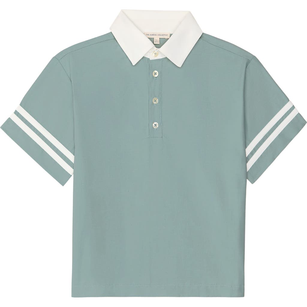 The Sunday Collective Kids' Woven Play Polo in Green