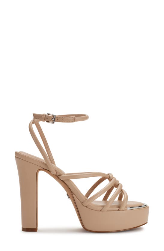 Shop Dkny Ankle Strap Platform Sandal In Light Taupe