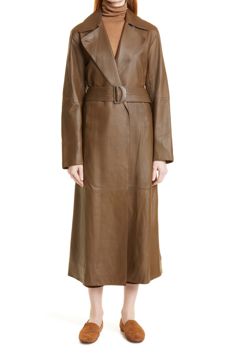 Belted Leather Trench Coat VINCE