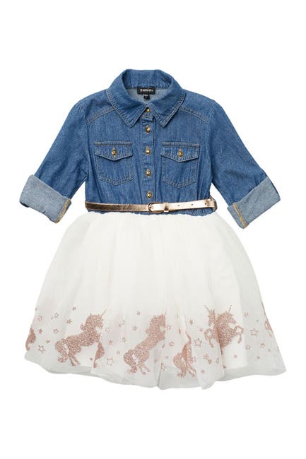 Zunie | Belted Denim Unicorn Dress | Nordstrom Rack