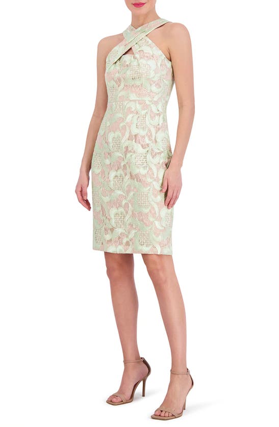 Vince Camuto Lace Sheath Dress In Pistachio