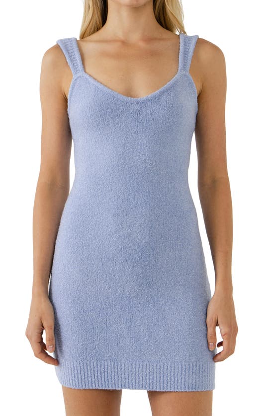 Shop Endless Rose Sleeveless Knit Minidress In Blue