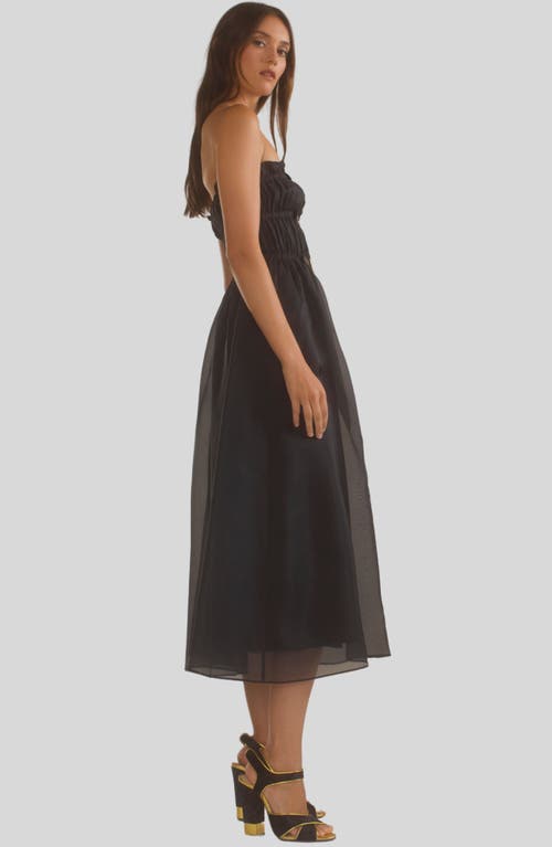 Shop Cynthia Rowley Buckle Up Silk Organza Dress In Black