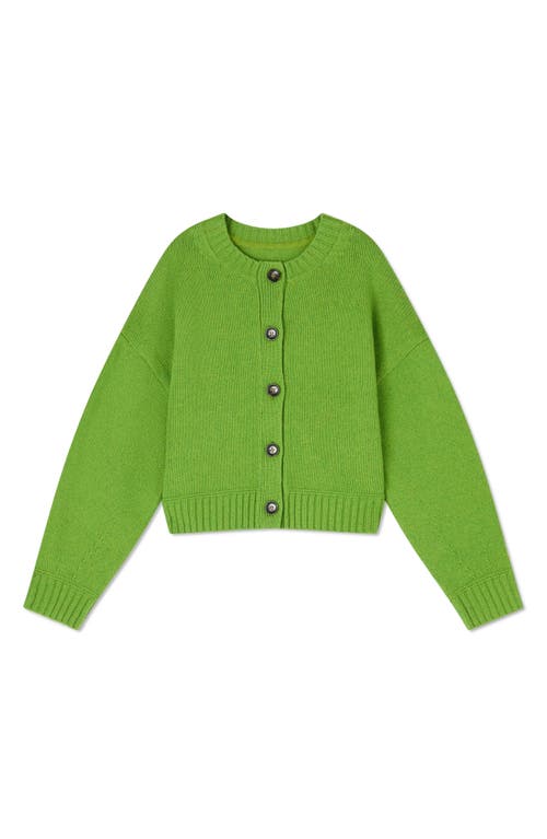 Shop Lk Bennett Amore Chunky Merino Wool Cardigan In Green