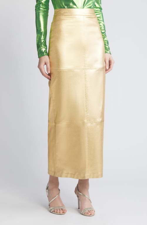 Iggy Metallic Maxi Skirt in Gold
