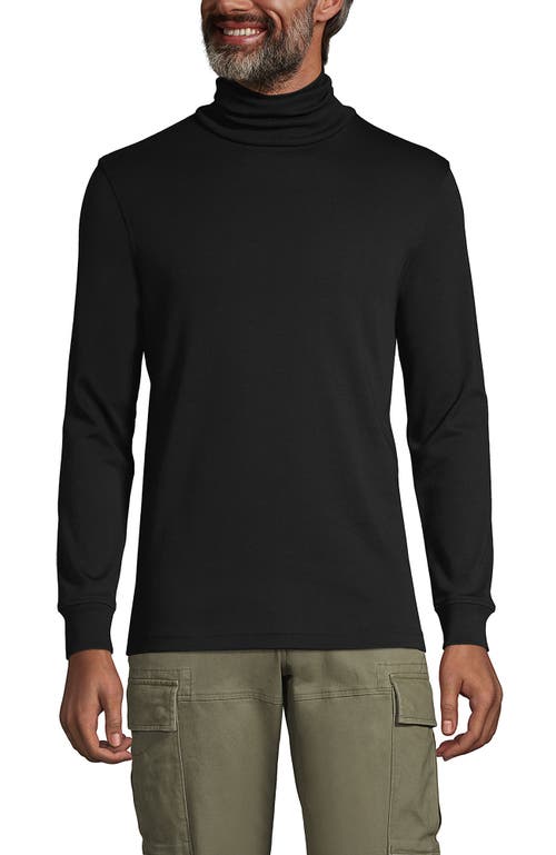 Shop Lands' End Cotton Supima Turtleneck In Black