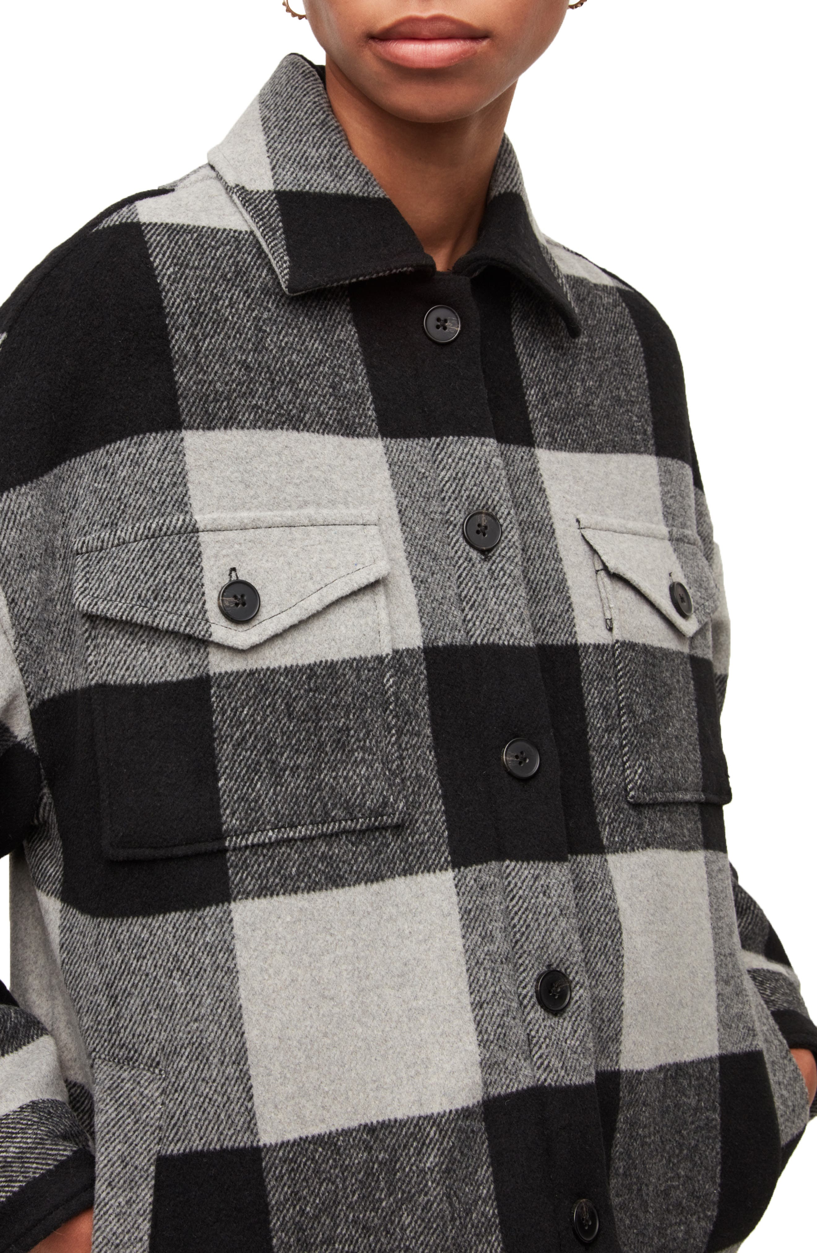 all saints luella check jacket