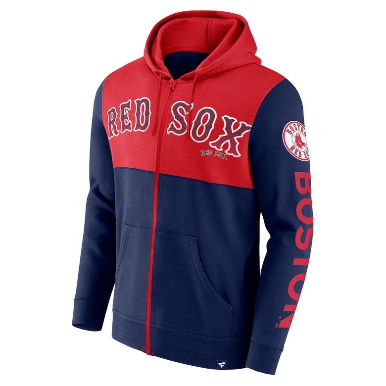 Youth Boston Red Sox Navy Team Color Wordmark Full-Zip Hoodie