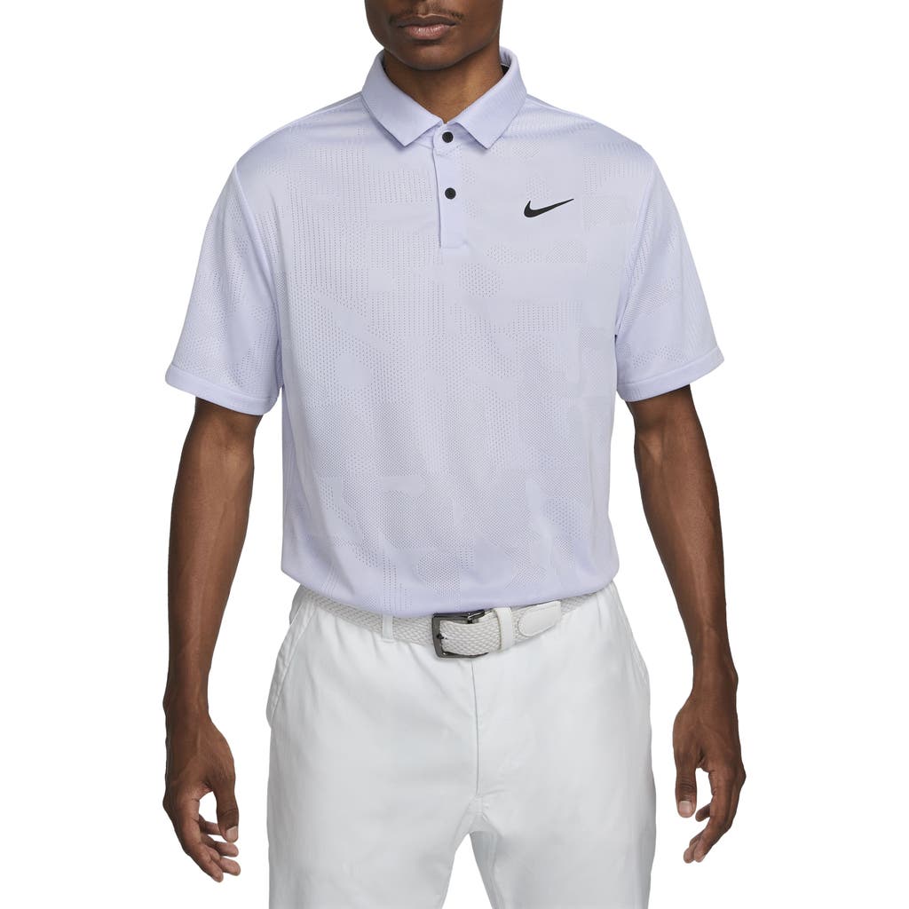 Nike Golf Dri-fit Tour Jacquard Golf Polo In Oxygen Purple/black