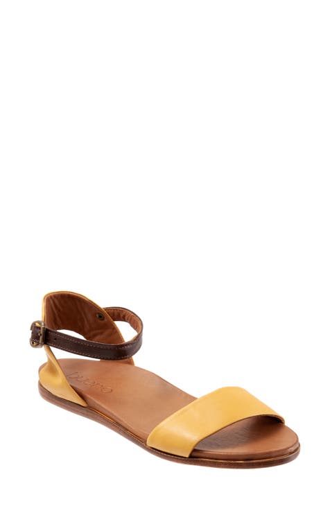 womens flat orange sandals