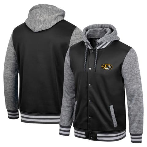 Las Vegas Raiders Nike Sideline Showout Short Sleeve Full-Zip Hoodie Jacket  - Heathered Gray