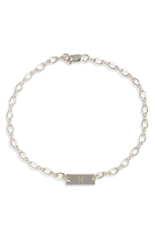Nashelle Hadley Initial Bar Bracelet In Sterling Silver - M