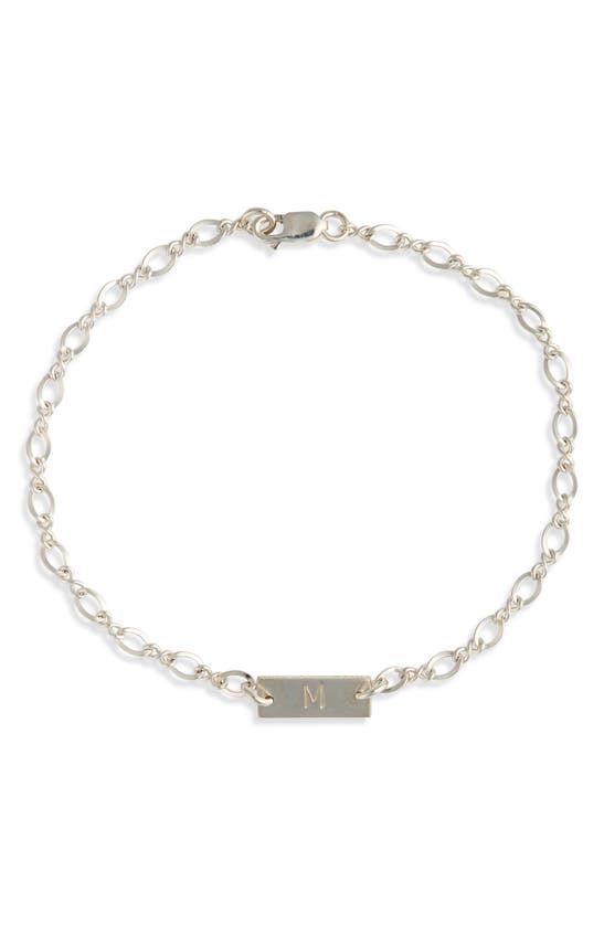 Shop Nashelle Hadley Initial Bar Bracelet In Sterling Silver - M