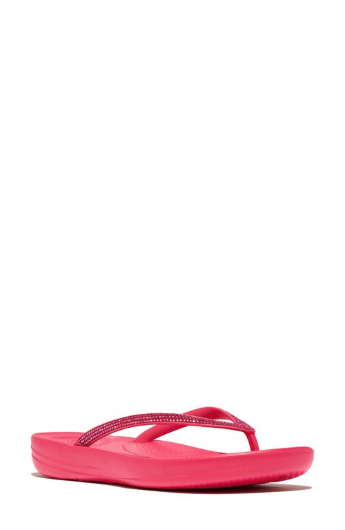 Shop Fitflop Iqushion™ Splash Crystal Flip Flop In Wild Raspberry