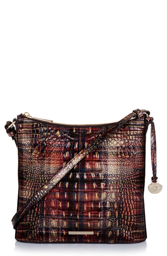 Brahmin Katie Croc Embossed Leather Crossbody Bag In Flannel Melbourne